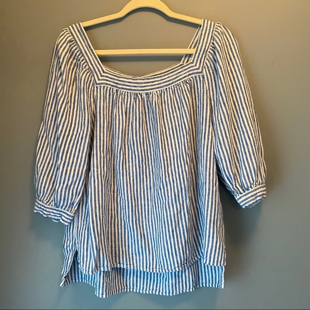 Universal Thread Striped Linen Blouse L